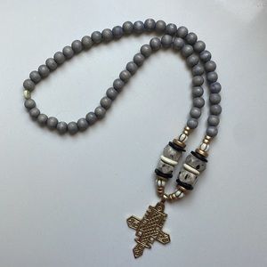 Anchor Beads Cross Statement Necklace